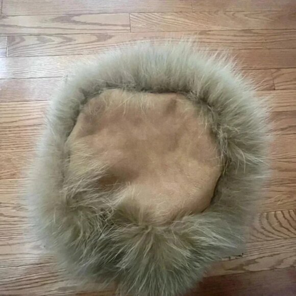 Grevi Lamb Crown with Fox Fur Vintage warm  hat